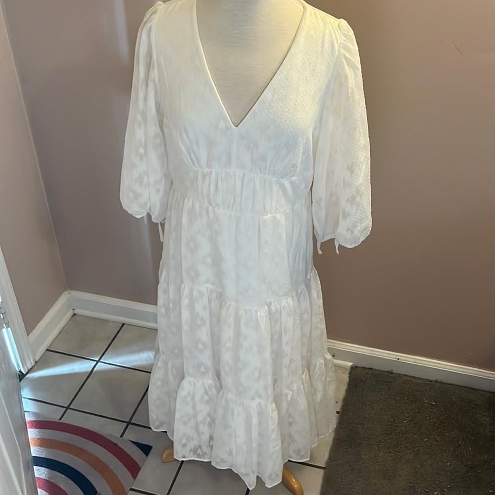 Calvin Klein peasant midi dress